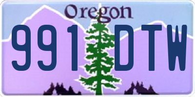 OR license plate 991DTW