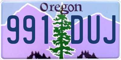 OR license plate 991DUJ