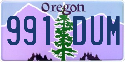 OR license plate 991DUM