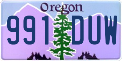 OR license plate 991DUW