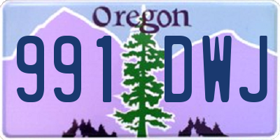 OR license plate 991DWJ