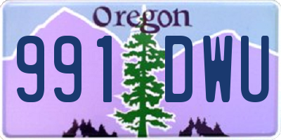 OR license plate 991DWU