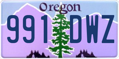 OR license plate 991DWZ