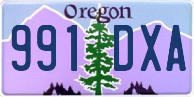 OR license plate 991DXA