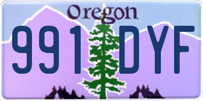 OR license plate 991DYF