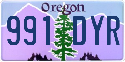 OR license plate 991DYR