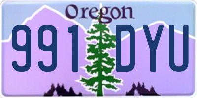 OR license plate 991DYU