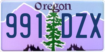 OR license plate 991DZX