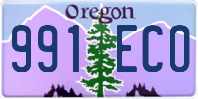 OR license plate 991ECO