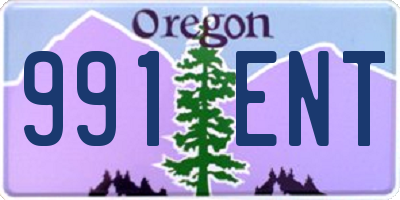 OR license plate 991ENT