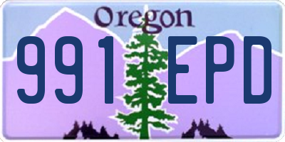 OR license plate 991EPD