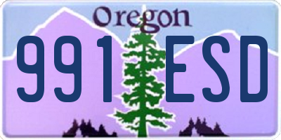 OR license plate 991ESD