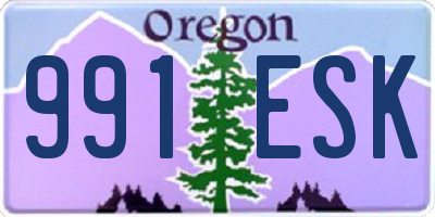 OR license plate 991ESK