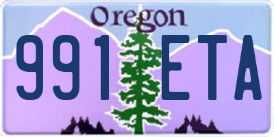 OR license plate 991ETA