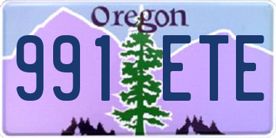 OR license plate 991ETE