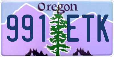 OR license plate 991ETK