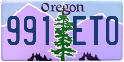 OR license plate 991ETO