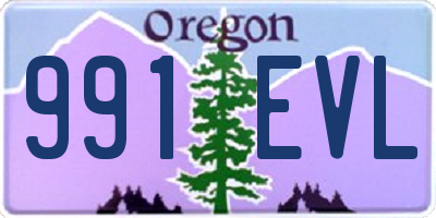 OR license plate 991EVL