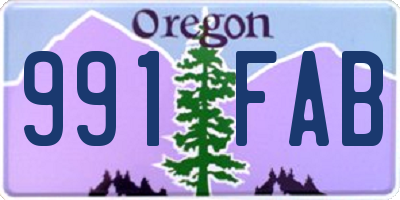 OR license plate 991FAB