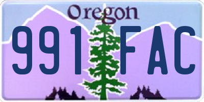 OR license plate 991FAC