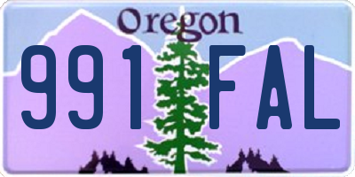 OR license plate 991FAL