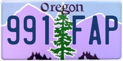 OR license plate 991FAP