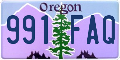 OR license plate 991FAQ