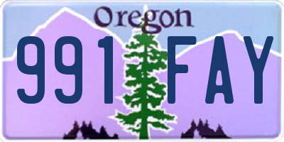 OR license plate 991FAY