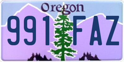 OR license plate 991FAZ