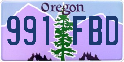 OR license plate 991FBD
