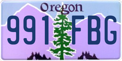 OR license plate 991FBG