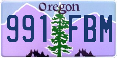 OR license plate 991FBM