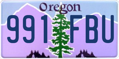 OR license plate 991FBU