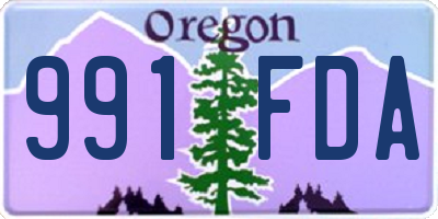 OR license plate 991FDA
