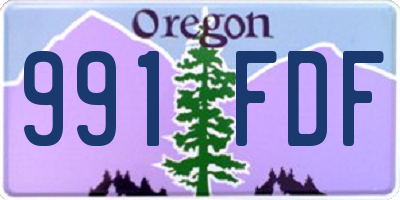 OR license plate 991FDF