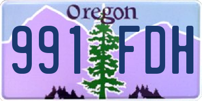 OR license plate 991FDH