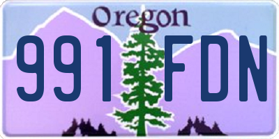 OR license plate 991FDN