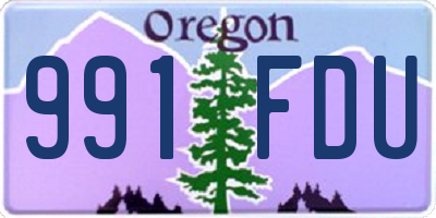 OR license plate 991FDU
