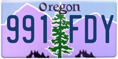 OR license plate 991FDY