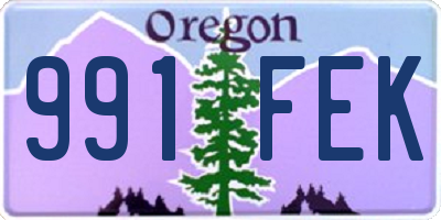 OR license plate 991FEK