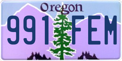 OR license plate 991FEM