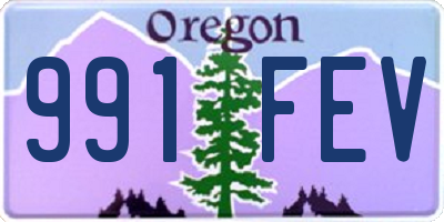 OR license plate 991FEV