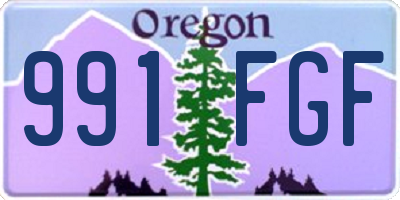 OR license plate 991FGF