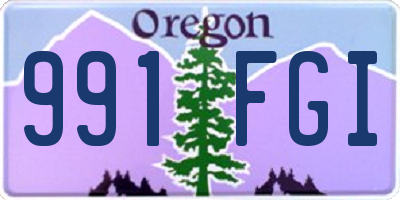 OR license plate 991FGI