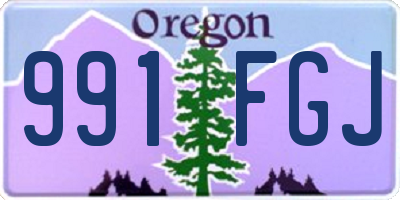 OR license plate 991FGJ