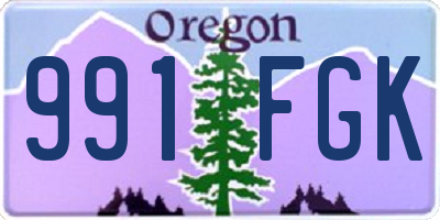 OR license plate 991FGK