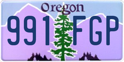 OR license plate 991FGP