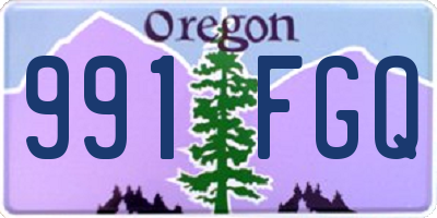 OR license plate 991FGQ