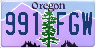 OR license plate 991FGW