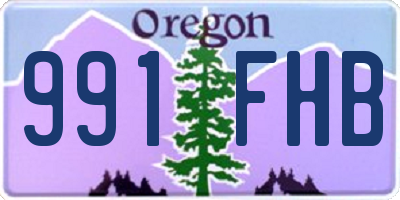 OR license plate 991FHB